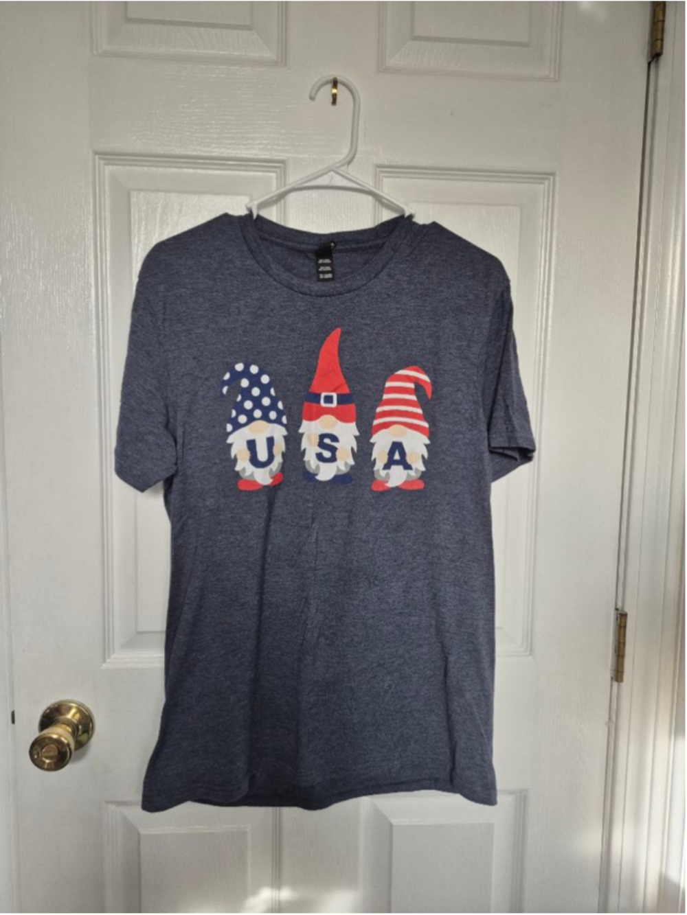 Women's Very Important Tee Blue USA Gnome Short Sleeve T-Shirt M